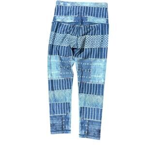 Niyama Sol capris denim pattern leggings sz M missing tag yoga activewear gym